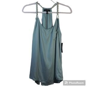 Jessica Simpson Blue Light Weight Tristan Tank Top Braided Straps Size L
